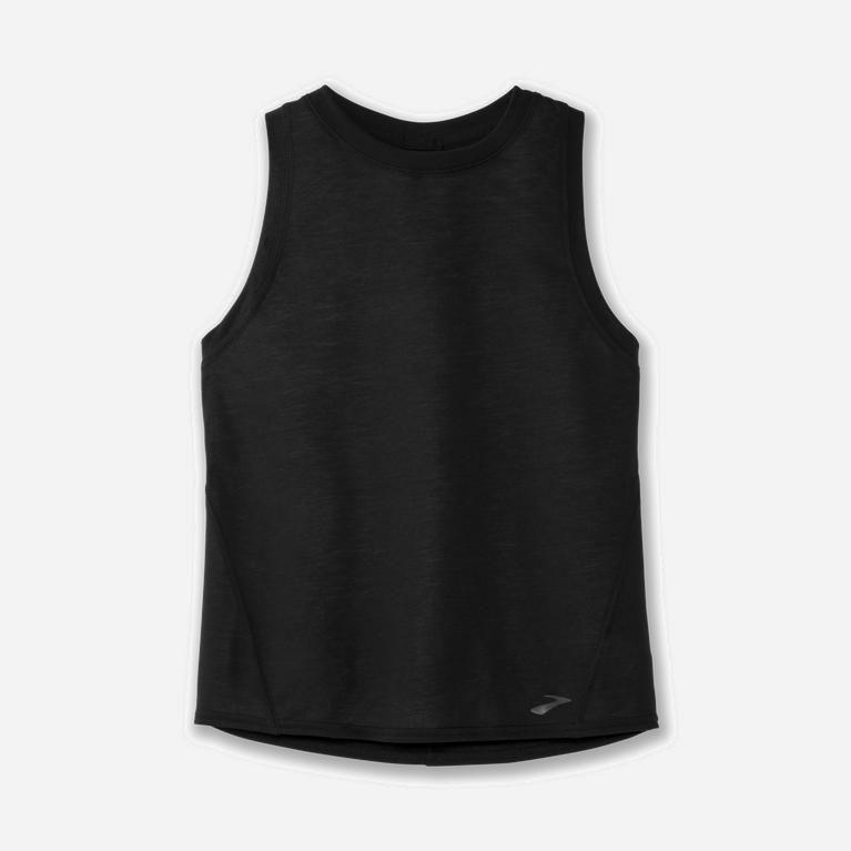 Brooks Distance NZ - Women's Running Tank Top - Heather Violet Dash/Black (21967-FZXP)